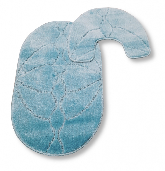 Zöld egyszínű ovális <br/>2 részes fürdőszoba szőnyeg szett